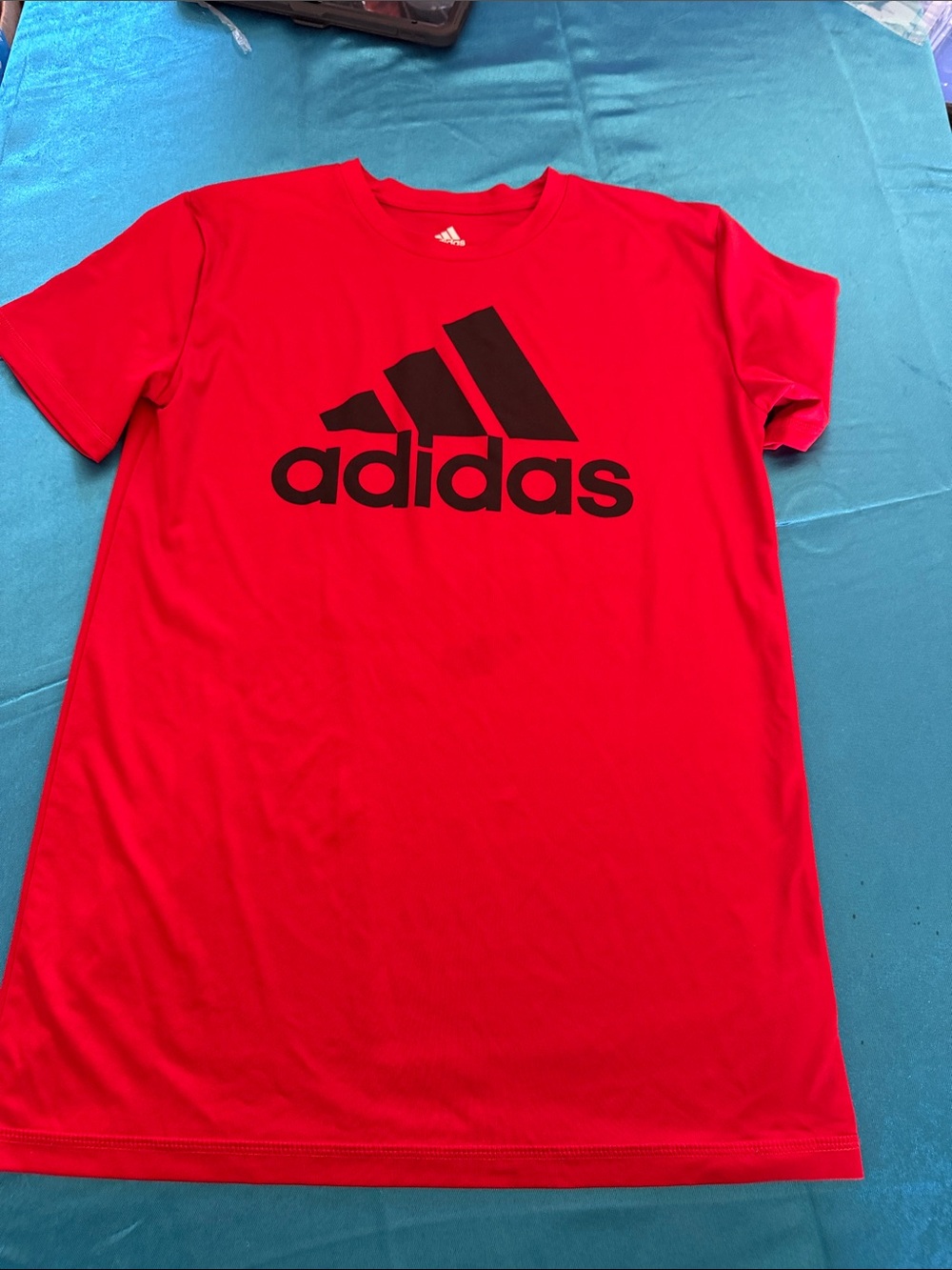 adidas Red T-Shirt with Black Logo